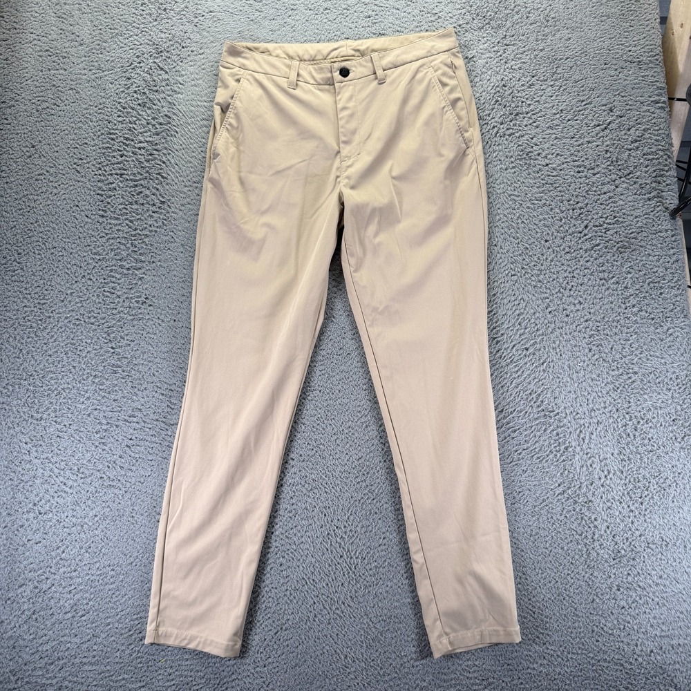 Reebok‎ Pant Mens 34x32 Beige Polyester Golf Tapered Leg Business Office Preppy